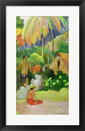 Framed Art Landscape in Tahiti by Paul Gauguin Wall Decor 18x24 Artwork