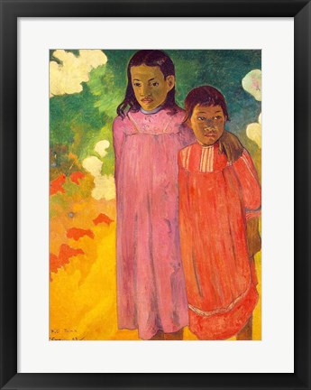 Framed Art Piti Tiena, 1892 by Paul Gauguin Wall Decor 18x24 Artwork