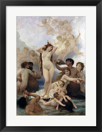 Framed Art The Birth of Venus, 1879 by William Adolphe Bouguereau Wall Decor 18x24 Artwork