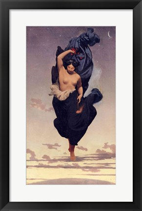 Framed Art Night, c.1850-55 by Jean-Leon Gerome Wall Decor 18x24 Artwork