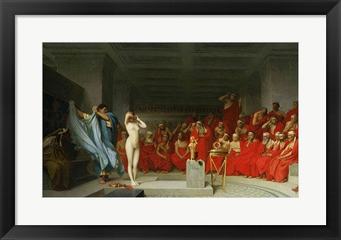 Framed Art Phryne Before the Jury, 1861 by Jean-Leon Gerome Wall Decor 18x24 Artwork