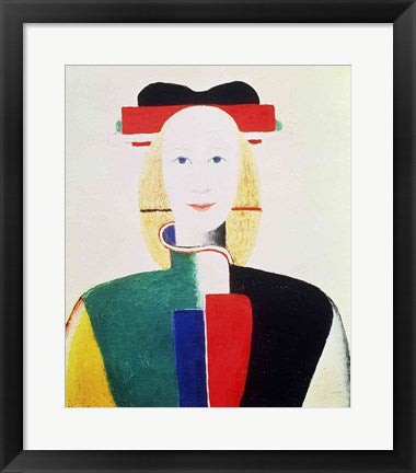 Framed Art The Girl with the Hat by Kazimir Malevich Wall Decor 18x24 Artwork
