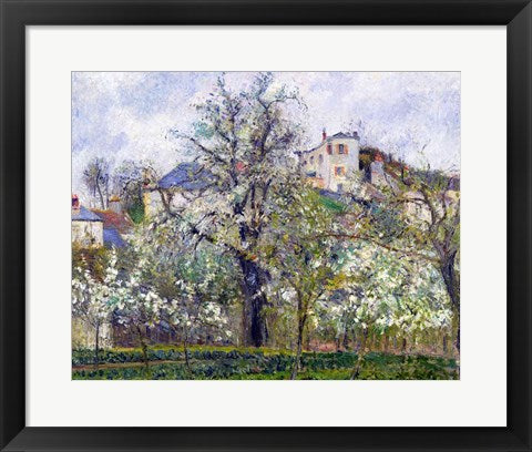 Framed Art The Vegetable Garden with Trees in Blossom, Spring, Pontoise, 1877 by Camille Pissarro Wall Decor 18x24 Artwork