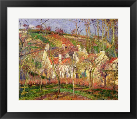 Framed Art The Red Roofs, or Corner of a Village, Winter, 1877 by Camille Pissarro Wall Decor 18x24 Artwork
