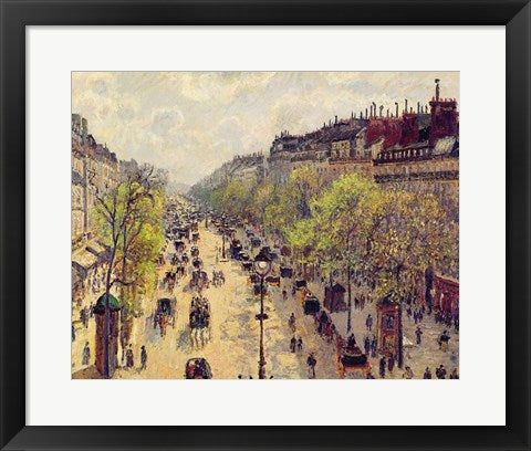 Framed Art Frame Art Boulevard Montmartre, Spring, 1897 by Camille Pissarro Wall Decor 18x24 Artwork