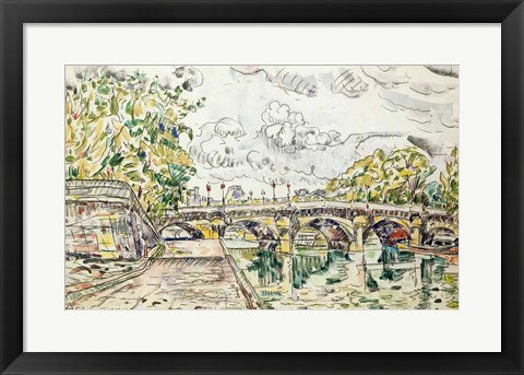 Framed Art The Pont Neuf, Paris, 1927 by Paul Signac Wall Decor 18x24 Artwork