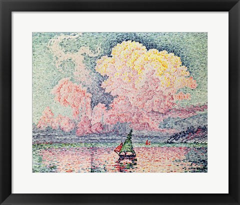 Framed Art Frame Art Antibes, the Pink Cloud, 1916 by Paul Signac Wall Decor 18x24 Artwork