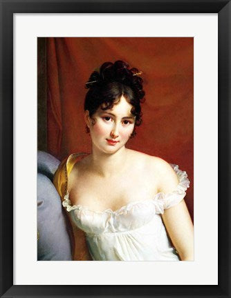 Framed Art Portrait of Madame Recamier - detail by Francois Gerard Wall Decor 18x24 Artwork