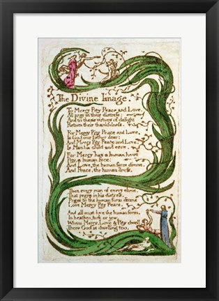 Framed Art The Divine Image, from Songs of Innocence, 1789 by William Blake Wall Decor 18x24 Artwork