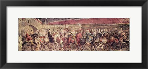 Framed Art Frame Art Chaucer's Canterbury Pilgrims ,1810 by William Blake Wall Decor 18x24 Artwork