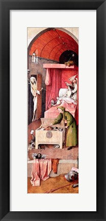 Framed Art Frame Art Death and the Miser, c.1485-90 by Hieronymus Bosch Wall Decor 18x24 Artwork