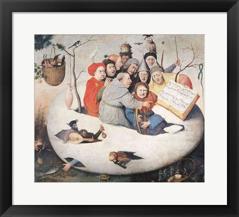 Framed Art The Concert in the Egg by Hieronymus Bosch Wall Decor 18x24 Artwork