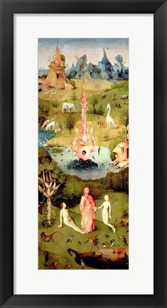 Framed Art The Garden of Earthly Delights: The Garden of Eden by Hieronymus Bosch Wall Decor 18x24 Artwork