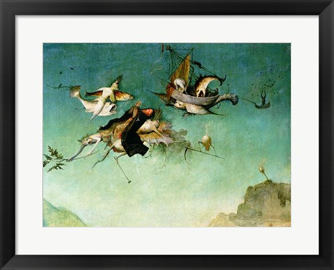 Framed Art Temptation of St.Anthony, detail of left hand panel by Hieronymus Bosch Wall Decor 18x24 Artwork