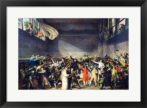 Framed Art The Tennis Court Oath, 20th June 1789 by Jacques-Louis David Wall Decor 18x24 Artwork