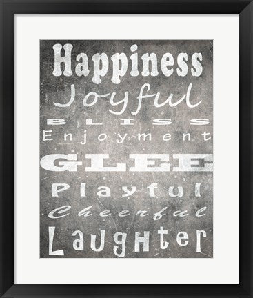 Framed Art Happiness Wall Decor 18x24 Artwork
