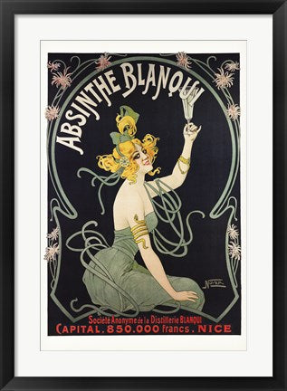 Framed Art Absinthe Blanqui Framed Art for your Home Wall Decor 18x24 Artwork