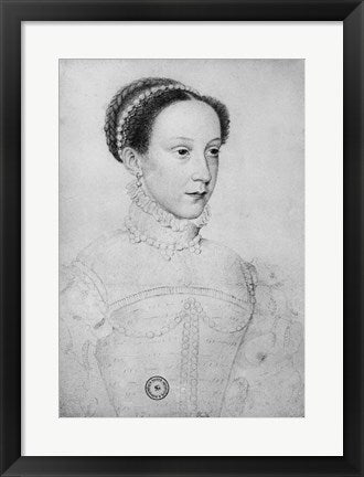 Framed Art Mary Queen of Scots, 1559 by Francois Clouet Wall Decor 18x24 Artwork