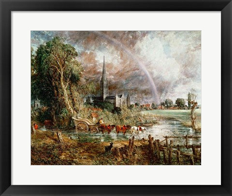 Framed Art Salisbury Cathedral From the Meadows, 1831 by John Constable Wall Decor 18x24 Artwork
