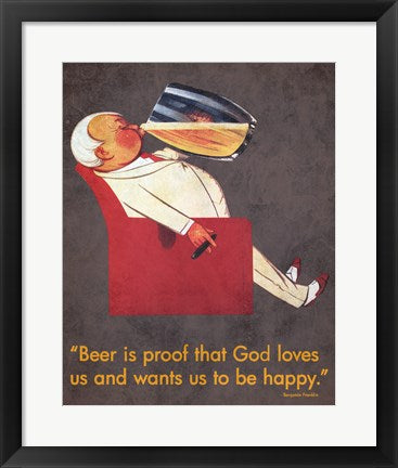Framed Art Beer Is Proof Framed Art for your Home Wall Decor 18x24 Artwork
