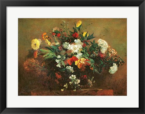 Framed Art Flowers by Eugene Delacroix Wall Decor 18x24 Artwork