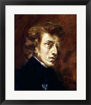 Framed Art Frederic Chopin by Eugene Delacroix Wall Decor 18x24 Artwork