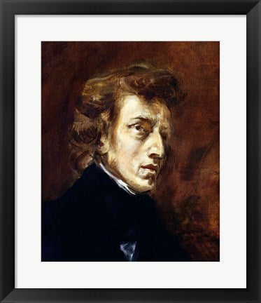 Framed Art Frederic Chopin by Eugene Delacroix Wall Decor 18x24 Artwork