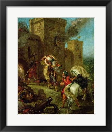 Framed Art Rebecca Kidnapped by the Templar, Sir Brian de Bois-Guilbert, 1858 by Eugene Delacroix Wall Decor 18x24 Artwork