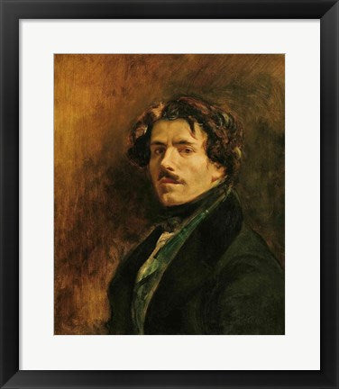 Framed Art Self Portrait, c.1837 by Eugene Delacroix Wall Decor 18x24 Artwork