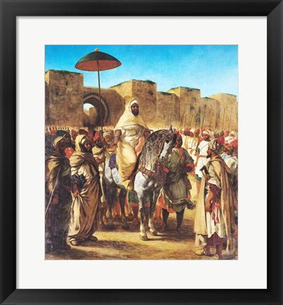 Framed Art Muley Abd-ar-Rhaman The Sultan of Morocco by Eugene Delacroix Wall Decor 18x24 Artwork