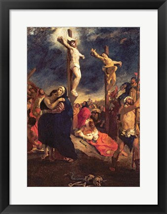 Framed Art Frame Art Christ on the Cross, 1835 by Eugene Delacroix Wall Decor 18x24 Artwork