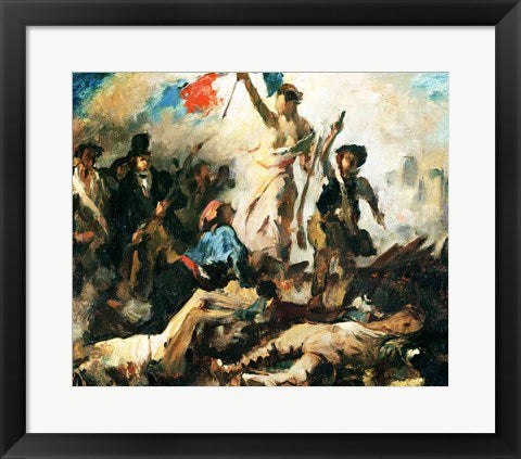 Framed Art Study for Liberty Leading the People by Eugene Delacroix Wall Decor 18x24 Artwork