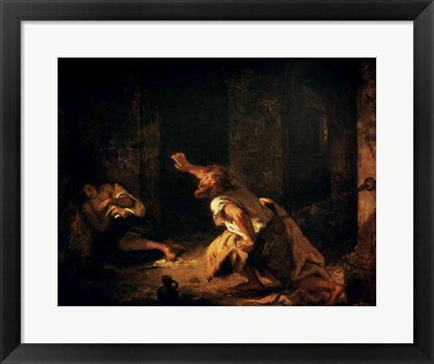 Framed Art The Prisoner of Chillon, 1834 by Eugene Delacroix Wall Decor 18x24 Artwork