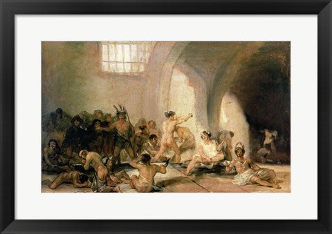 Framed Art The Madhouse, 1812-15 by Francisco De Goya Wall Decor 18x24 Artwork
