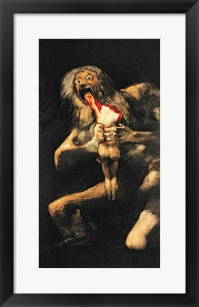 Framed Art Saturn Devouring one of his Children, 1821-23 by Francisco De Goya Wall Decor 18x24 Artwork