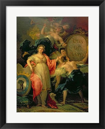 Framed Art Frame Art Allegory of the City of Madrid, 1810 by Francisco De Goya Wall Decor 18x24 Artwork