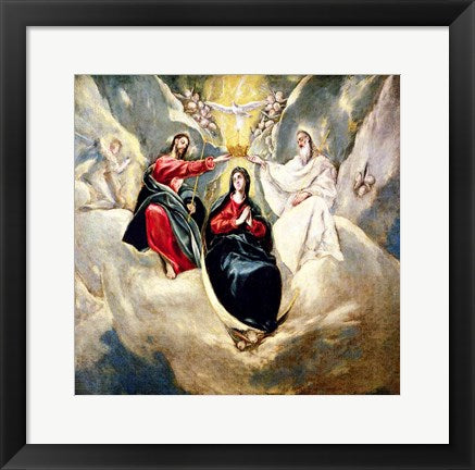 Framed Art The Coronation of the Virgin by El Greco Wall Decor 18x24 Artwork