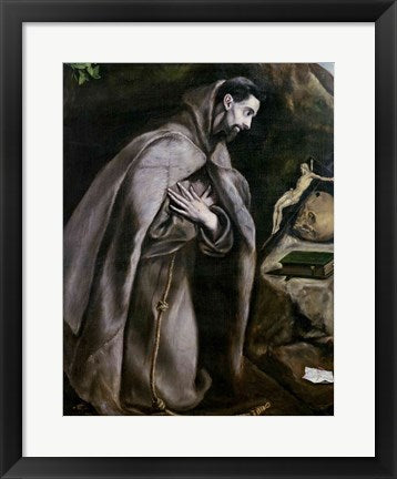 Framed Art St. Francis of Assisi by El Greco Wall Decor 18x24 Artwork