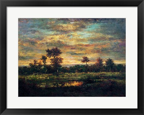 Framed Art Pond at the Edge of a Wood by Theodore Rousseau Wall Decor 18x24 Artwork