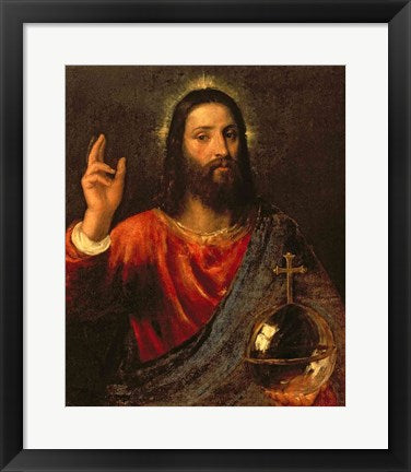 Framed Art Christ Saviour by Titian Wall Decor 18x24 Artwork
