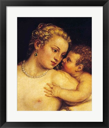 Framed Art Venus Delighting herself with Love and Music, 1545 by Titian Wall Decor 18x24 Artwork