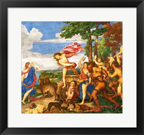 Framed Art Bacchus and Ariadne by Titian Wall Decor 18x24 Artwork