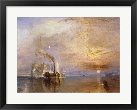 Framed Art The Fighting Temeraire by J.M.W. Turner Wall Decor 18x24 Artwork