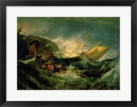 Framed Art Wreck of a Transport Ship by J.M.W. Turner Wall Decor 18x24 Artwork