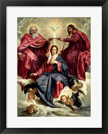 Framed Art Frame Art Coronation of the Virgin by Diego Velazquez Wall Decor 18x24 Artwork