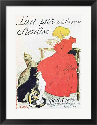 Framed Art 'Pure Sterilised Milk from La Vingeanne' by Theophile-Alexandre Steinlen Wall Decor 18x24 Artwork