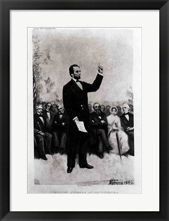 Framed Art Lincoln's Address at Gettysburg, 1895 Wall Decor 18x24 Artwork