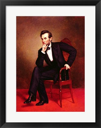Framed Art Portrait of Abraham Lincoln by George Peter Alexander Healy Wall Decor 18x24 Artwork