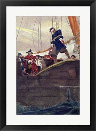Framed Art Walking the Plank by Howard Pyle Wall Decor 18x24 Artwork