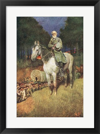 Framed Art General Lee on his Famous Charger by Howard Pyle Wall Decor 18x24 Artwork